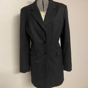 J. Peterman XL Long Black Blazer
